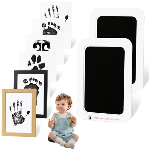 Echosari Inkless Baby Hand and Footprint Kit with 2 Frames - Medium 2 Pack