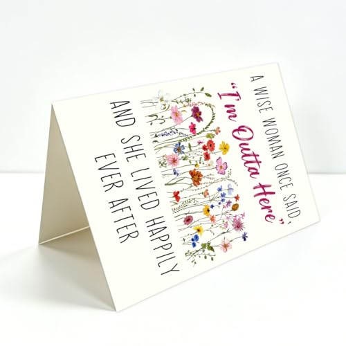 Funny Retirement Card for Women with Kraft Envelope & Gold Seal