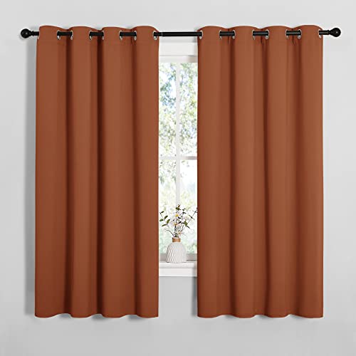NICETOWN Burnt Orange Blackout Curtain Panels, 55x68 in, 1 Pair