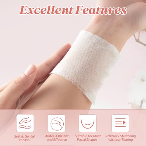 Pink Breeze Stretchable Wet Compress Cotton Pads 100 Count Ultra Thin