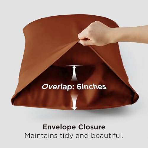 Bedsure King Size Bamboo Pillowcases Set of 2 | Cooling & Silk Soft, Burnt Orange, 20x36 Inches