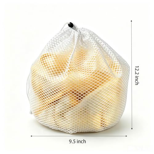 Smowfes Mesh Drawstring Laundry Bag - Durable Wash & Storage Pouch