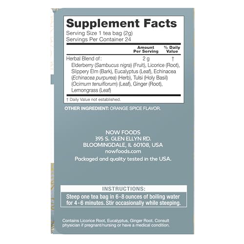 Elderberry Tea Blend for Throat & Lung Care, Caffeine-Free, 24 Count