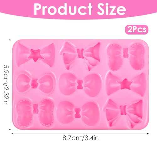 Silicone Bow Fondant Molds - 2 Pack for Baking & Crafts