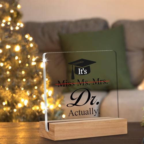 PhD Graduation Gift for Her - Acrylic Desk Plaque Sign