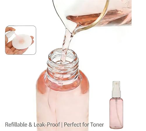 Lekroos 1 Oz Travel Spray Bottles Refillable Plastic Misters 2 Pack