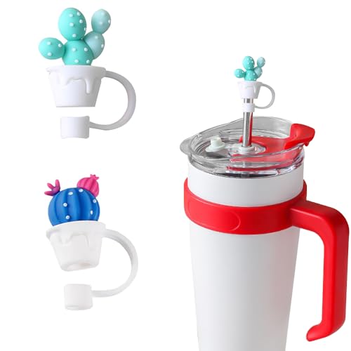 WELTAZ 2 Pack Silicone Straw Covers for Stanley Tumblers