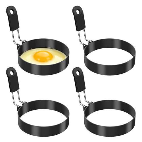 NileHome Nonstick Egg Rings Set of 4 - BPA-Free & Dishwasher Safe