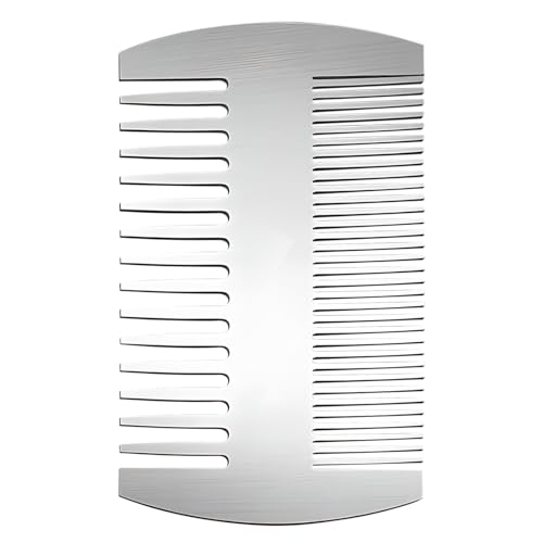 Kootinn Stainless Steel Beard Comb - Credit Card-Sized Anti-Static Grooming Tool
