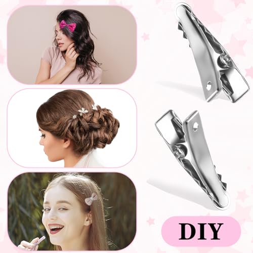 Josojoou 160 Pcs Small Metal Alligator Hair Clips 0.94 Inch Silver Mini Hair Clips for Styling and DIY Crafts