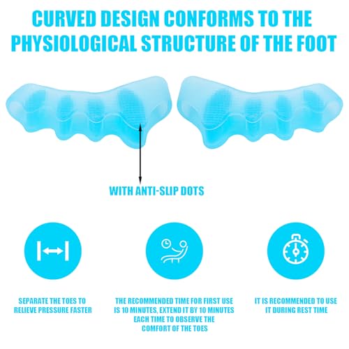 Gosknor Silicone Toe Separators for Pedicure and Toe Correction (2 Pack)