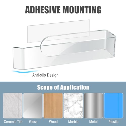 NiHome Clear Acrylic Hand Towel Rack - 2-Pack Adhesive Wall Bar