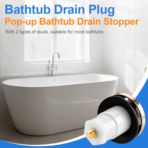 Foot Actuated Bathtub Drain Stopper with Thread Adapters