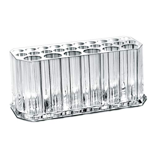 Miaowater Clear Acrylic Lip & Eyeliner Organizer with 26 Slots - Makeup Storage