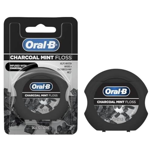 Oral-B Charcoal Infused Mint Dental Floss 50m Shred-Resistant