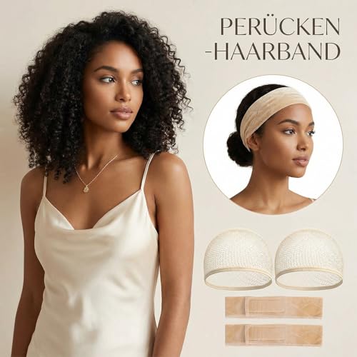 JJUNW 4-Piece Wig Cap and Grip Band Set Non-Slip Mesh Hair Nets