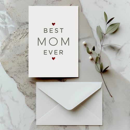 Elegant Mother's Day Card - Best Mom Ever | 4x6 with Envelope