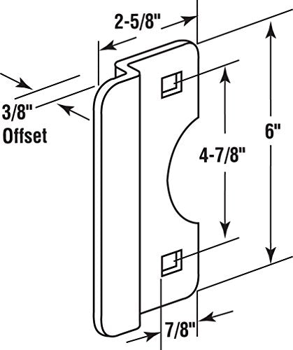 6-Inch Steel Latch Guard Plate for Out-Swing Doors - Gray