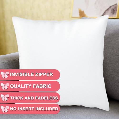 Pink Bow Pillow Covers Set - 2 Decorative 18x18 Cushion Cases