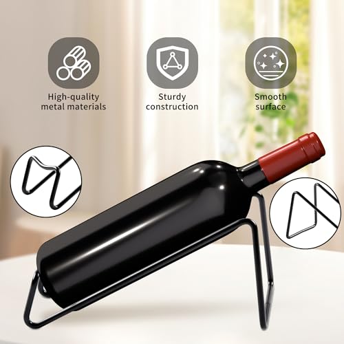 TONLEA Metal Countertop Wine Rack - 2-Piece Wine Bottle Holder, Black
