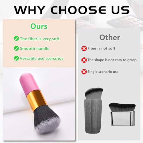 SruidyLady Pink Travel Makeup Brush for Foundation and Powder