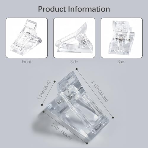 Kootinn 20 PCS Quick Building Nail Tips Clips for Dual Forms & Poly Gel