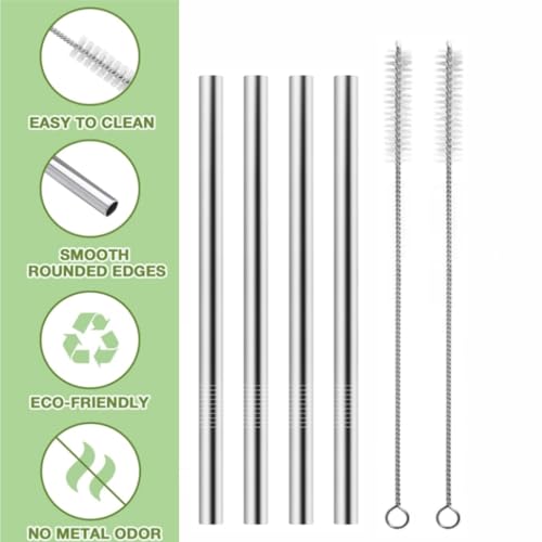 GL-Auking Owala 16oz Metal Straw Set with Cleaner for FreeSip Bottle – Reusable Drinking Straw Replacement