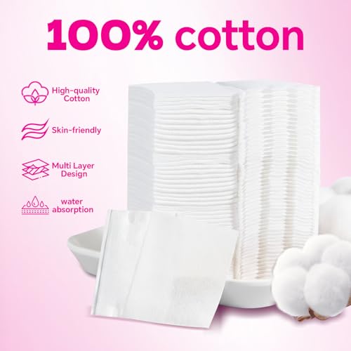 Nuline Medical Dual Effect Cotton Pads 475 Count for Face Cleansing