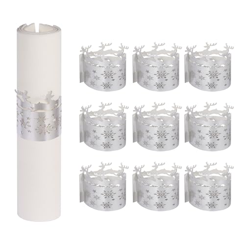 Silver Deer Disposable Napkin Rings - 50pcs Elegant Table Decor