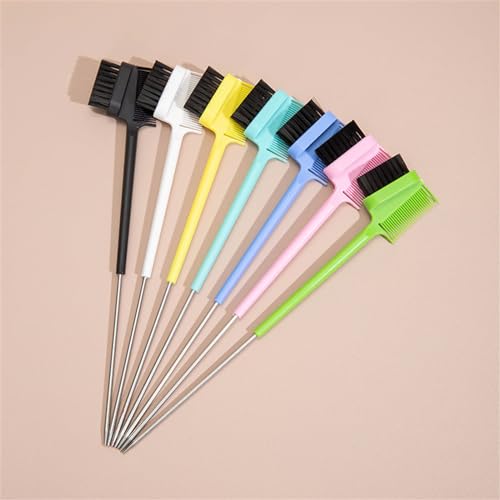 Double Sided Hair Edge Brush and Tail Comb for Styling and Eyebrows