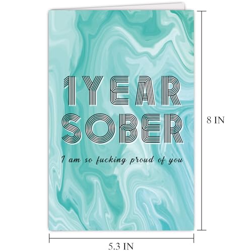 1 Year Sober Card - Funny Sobriety Gift for Him/Her