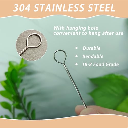 Reusable Straw Cleaner Brush Set - 2 Pack with Nylon Bristles
