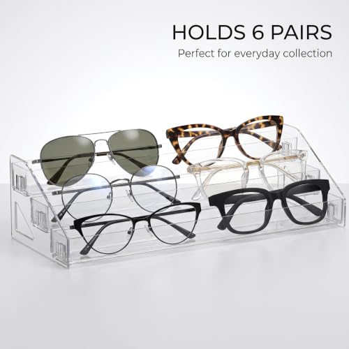 3-Layer Clear Acrylic Sunglasses Organizer & Cosmetic Display Stand