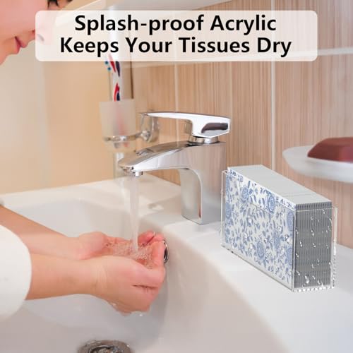 Kortimu Crystal Clear Guest Towel Holder 1 Pack Acrylic Napkin Dispenser for Bathroom