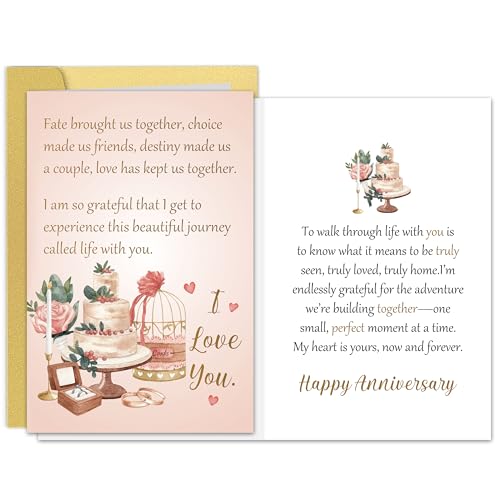Vintage Anniversary Card for Husband & Wife - Heartfelt Message