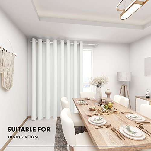 Deconovo Extra Wide Blackout Room Divider Curtain, 100"W x 95"L, Pure White