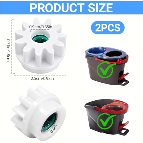 Replacement Pedal Bearing for Spin Mop Buckets - 2 Pack