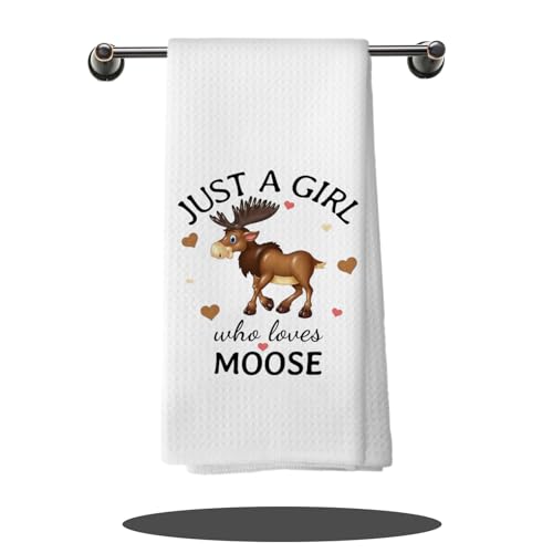 SQQCMM Funny Moose Kitchen Towel Waffle Weave Dish Towel