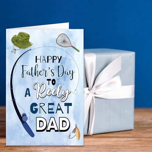 Fishing Father's Day Card with Envelope - To a Reely Great Dad
