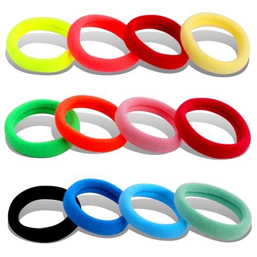120PCS Soft Cotton Seamless Hair Ties - Assorted Colors Ponytail Holders