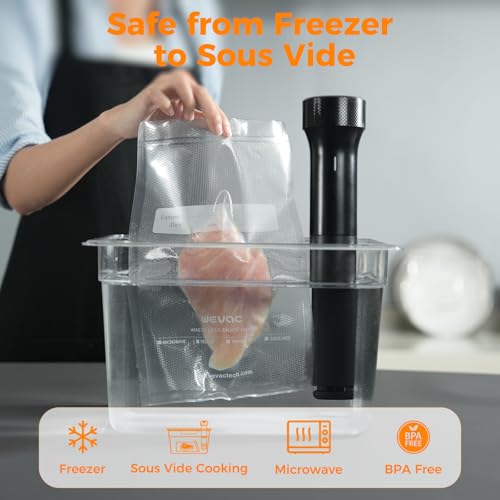 Wevac Quart Vacuum Sealer Bags 8"x12" - 50 Count, Commercial Grade & BPA Free
