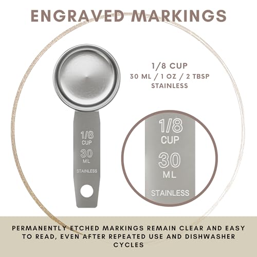 1/8 Cup Stainless Steel Measuring Cup - 30 ml Coffee Scoop