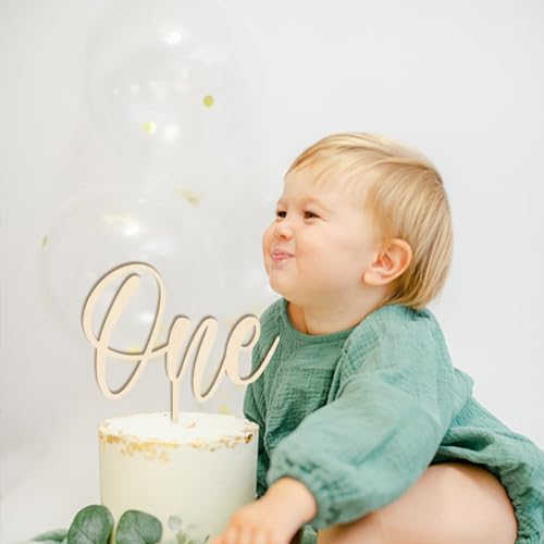 Palasasa First Birthday Cake Topper - Wooden 1st Birthday Party Decor