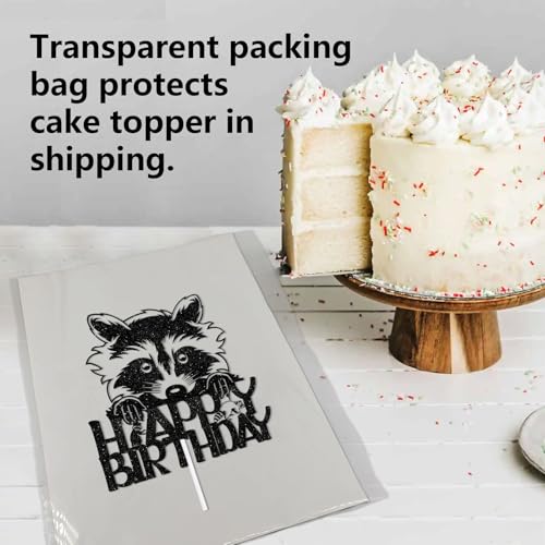 Raccoon Birthday Cake Topper - Cheerful Animal Theme Decor for Celebrations