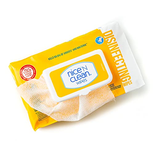Nice 'N Clean Disinfecting Surface Wipes, Lemon Scent - 72 Count Pack