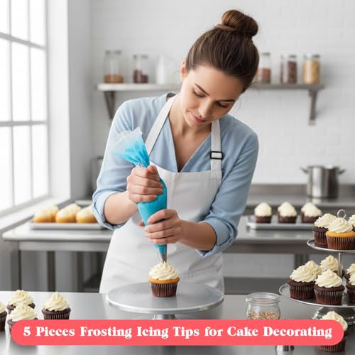 Large Piping Tips Set - 5PCS Stainless Steel Cake Decorating Nozzles