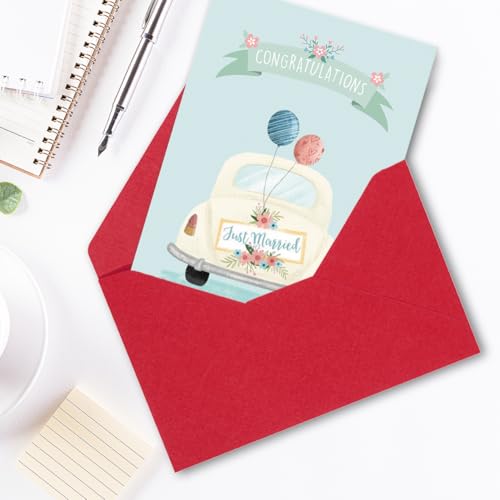 Exquisite Wedding Engagement Card with Envelope | 8x5.3 Inch