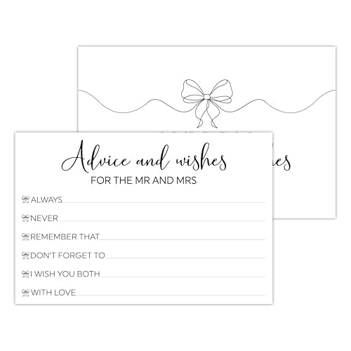 Minimalist Wedding Advice Cards & Wishes for Mr and Mrs - 25 Pack