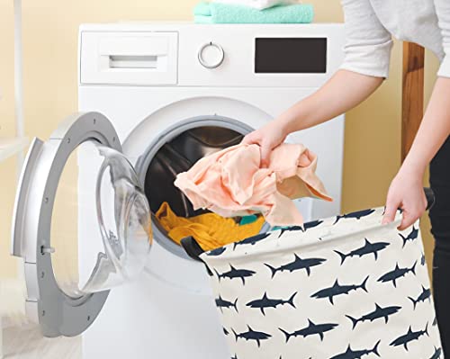 Shark Kids Laundry Hamper - Large Collapsible Canvas Toy Storage Basket