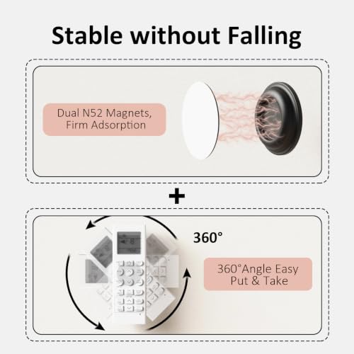 Vaszu Magnetic Remote Control Wall Mount Holder - Round, 6 Pack